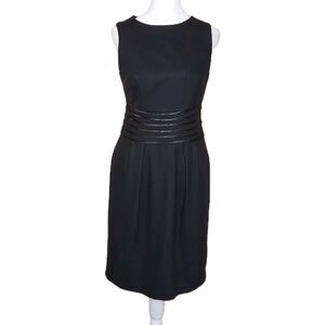 Banana Republic Wool Blend Sheath Dress Women's 6 Black Sleeveless Classic LBD
